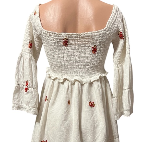 Free People White Floral Off-Shoulder Dress GUC - Picture 4 of 4